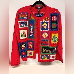 Vintage Segue ho ho ho Christmas cardigan sweater